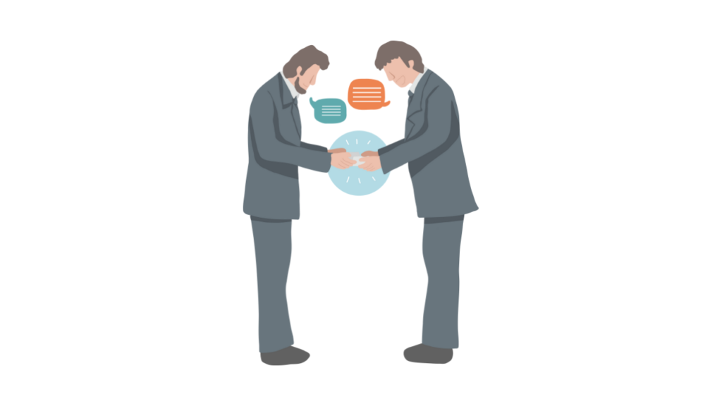 名刺交換する男性のイラスト